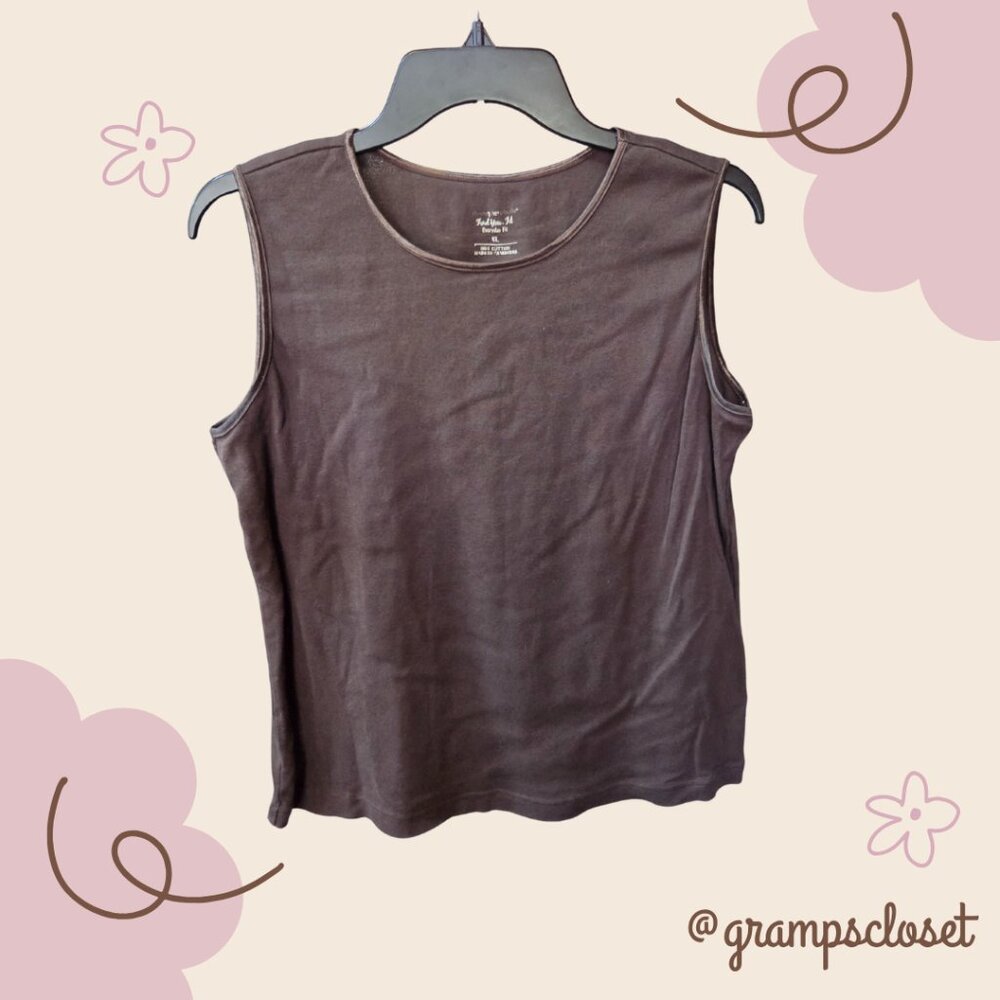 TWO PACK Cropped Green and Brown Tanks XL & L